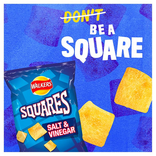 Walkers Squares Salt & Vinegar Snacks Crisps 32 x 27.5g