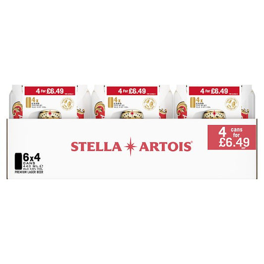 Stella Artois Premium Lager Beer Cans 24 x 440ml