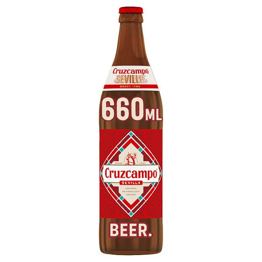 Cruzcampo Sevilla Lager Beer 4.4% ABV Bottle 12 x 660ml