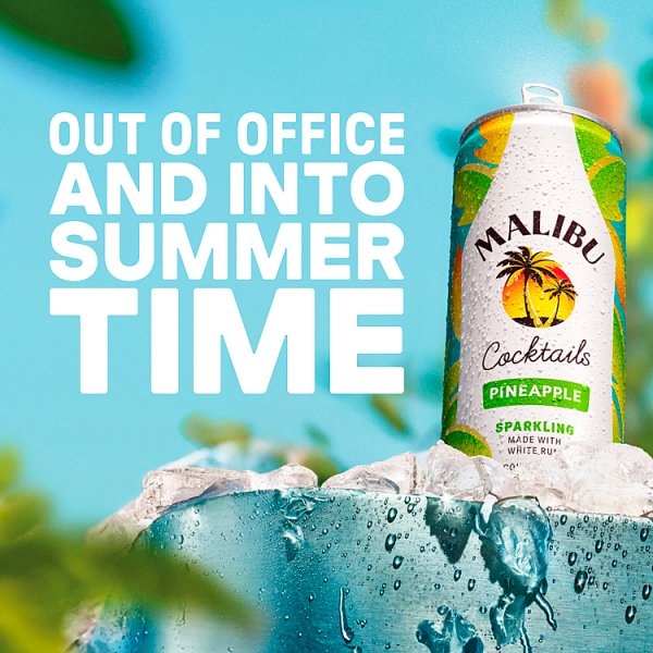 Malibu Pre-Mixed Sparkling Pineapple Rum Drink 12 x 250ml