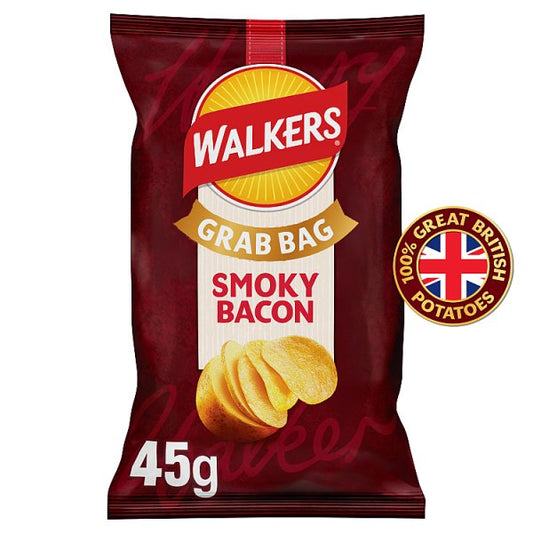 Walkers Smoky Bacon Grab Bag Crisps 32 x 45g