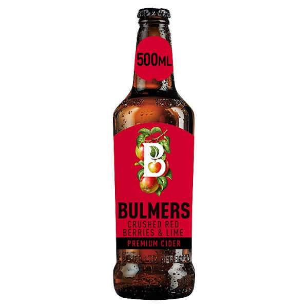 Bulmers Crushed Red Berries & Lime Cider Bottle 4% ABV 12 x 500ml