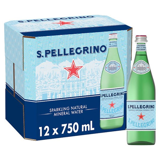 San Pellegrino Sparkling Natural Mineral Water Glass 12x750ml