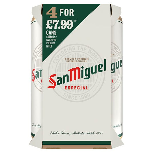 San Miguel Premium Lager Beer Cans 24 x 568ml