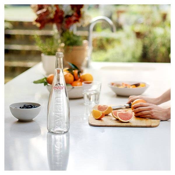 evian Still Natural Mineral Water Glass Bottle 12 x 750ml