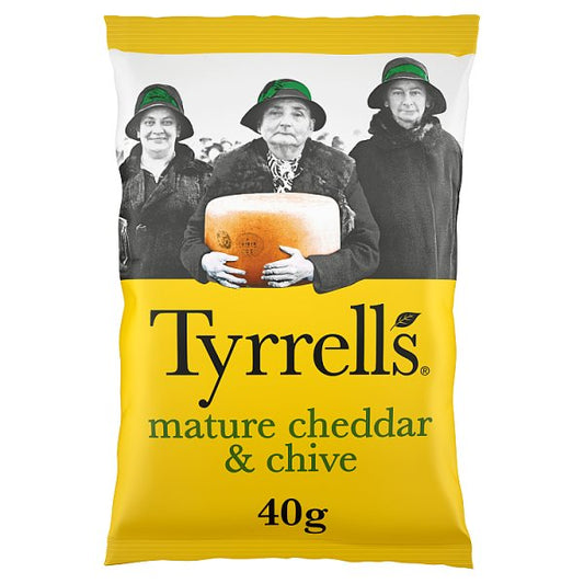 Tyrrells Mature Cheddar & Chive Crisps 24 x 40g