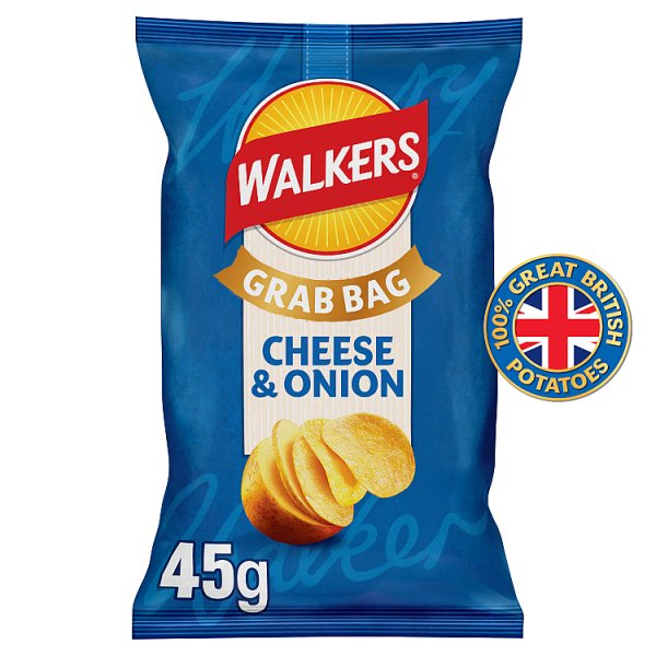 Walkers Cheese & Onion Grab Bag Crisps 32 x 45g