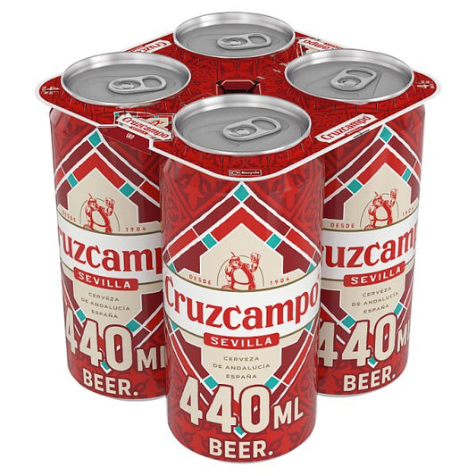 Cruzcampo Sevilla Lager Beer 4.4% ABV Cans 24 x 440ml